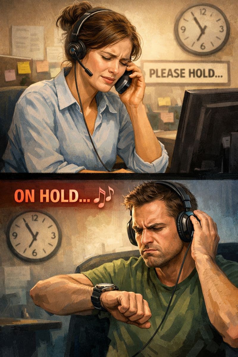 Customer on hold hero image